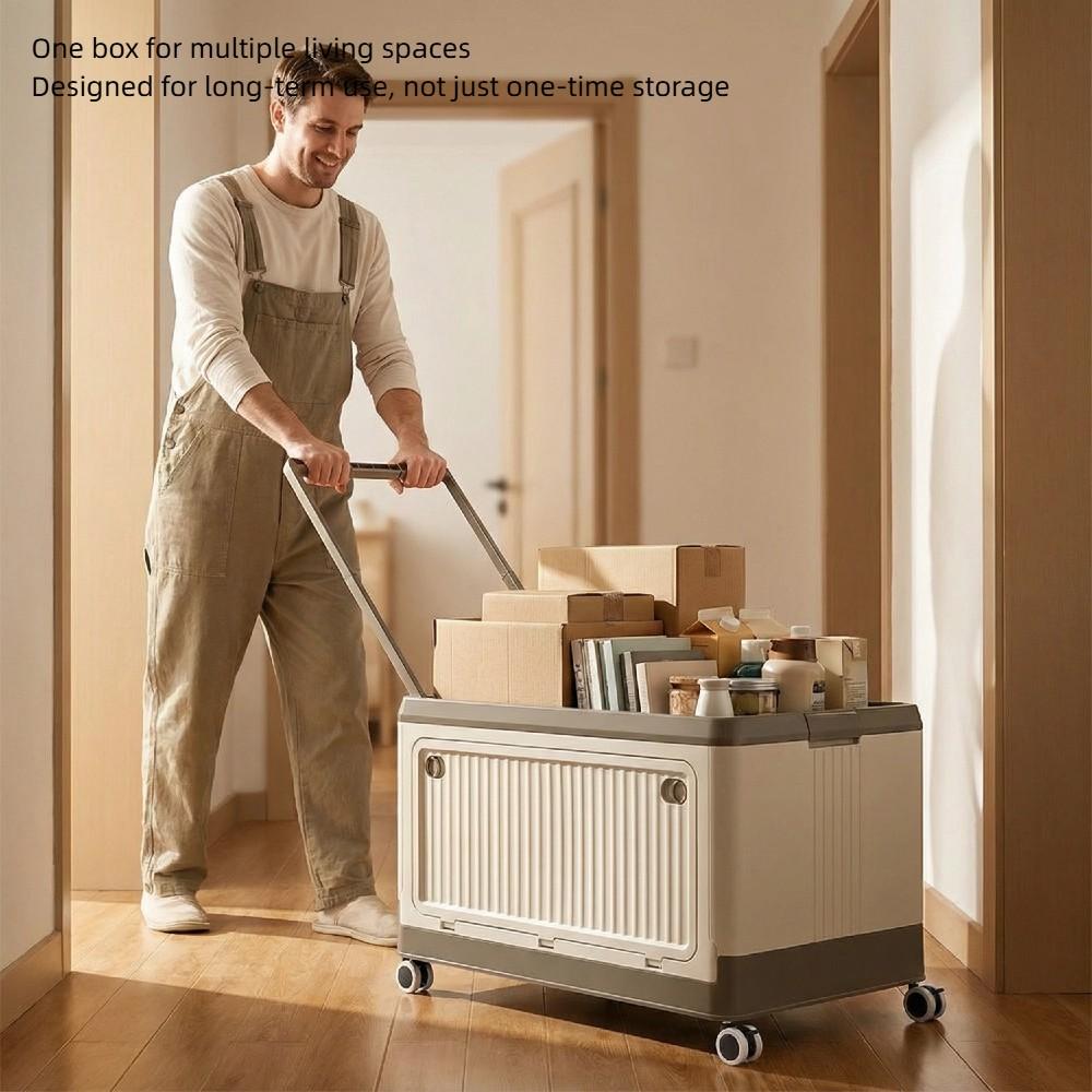 Modular Foldable Storage Box with Wheels | Stackable Design & Dustproof Lid | For Bedroom, Closet & Small Spaces | Collapsible Storage Organizer