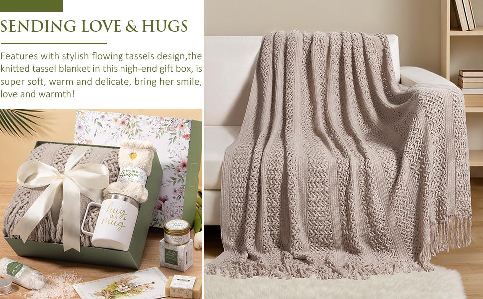 MAYICIVO Easter Gifts Spa Gift basket for Women, Self Care Gifts for Women Get Well Soon Gifts Birthday Gift with Luxury Blanket, Gift Ideas for Mom Teacher Her Wife Girlfriend Friend