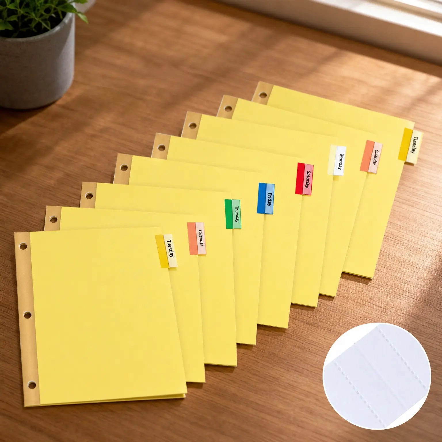 120 Pack Letter Size Binder Dividers with 8 Insertable Tabs, Gold-Reinforced Holes, Yellow Paper, Fits 3-Ring Binders for School, Office, Home, Business