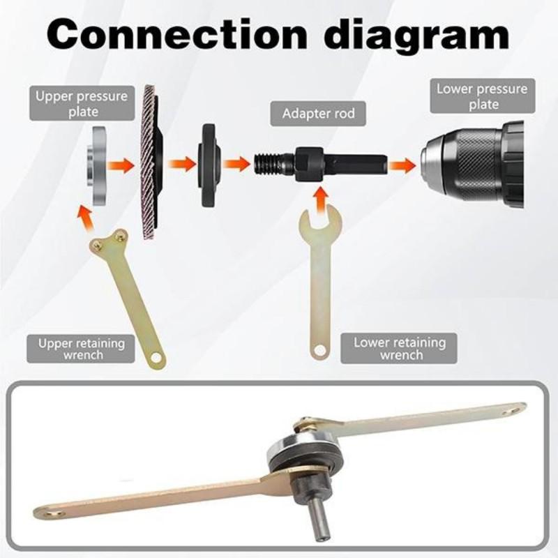 10-Piece Drill Angle Grinder Rod Set, Adjustable 10mm Rotating Drive Shaft Accessories, Includes Wrench, Fits Cutting Polishing Sponges