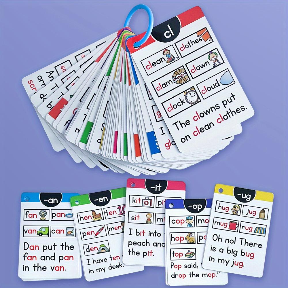 Phonetic Symbol Flashcards - CVC Vocabulary Learning Cards, featuring colorful illustrations, educational cognitive games suitable for teenagers, memory aids, phonetic symbols, English teaching materials, flashcards, and school supplies.