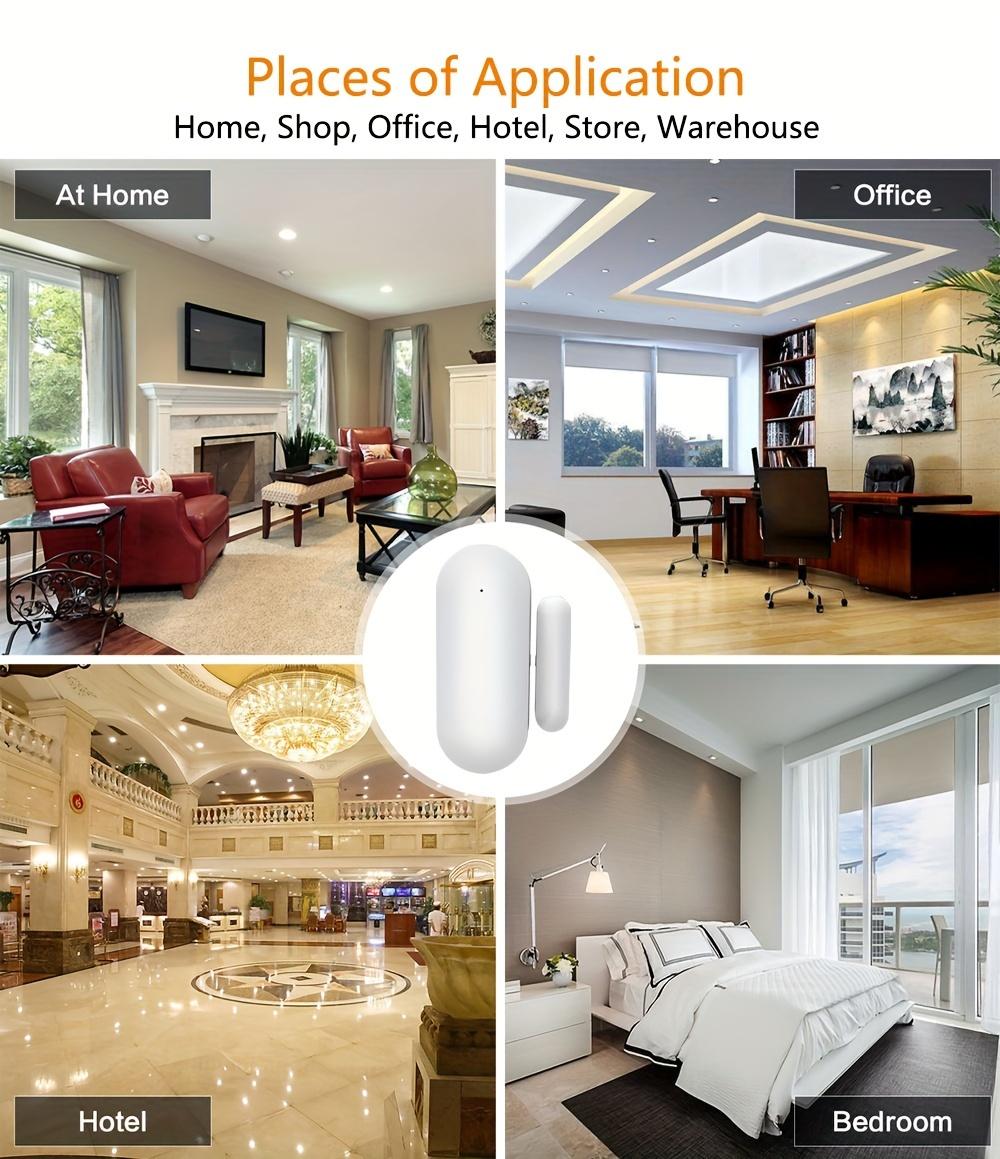 Tuya WiFi Window Door Sensor Wireless Door Detector Alarms Smart Life APP Remote Control Work with Alexa Google Home Smart Home Waterproof Motion Detection