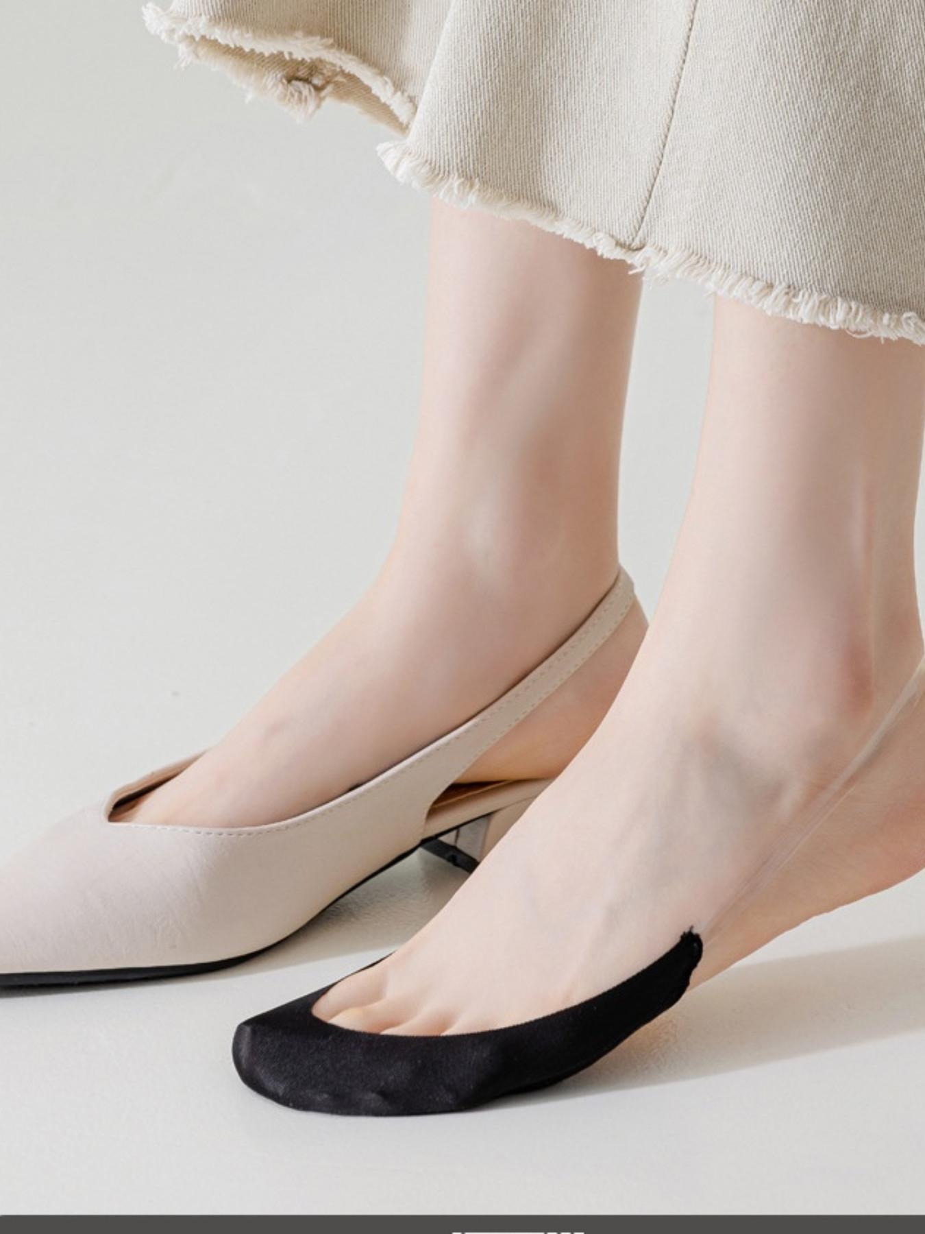 Women's Invisible Boat Socks, Lightweight Ice Silk, Anti-Slip Heel Grip, Breathable Low-Cut High-Heeled Shoes, Multiple Colors Available