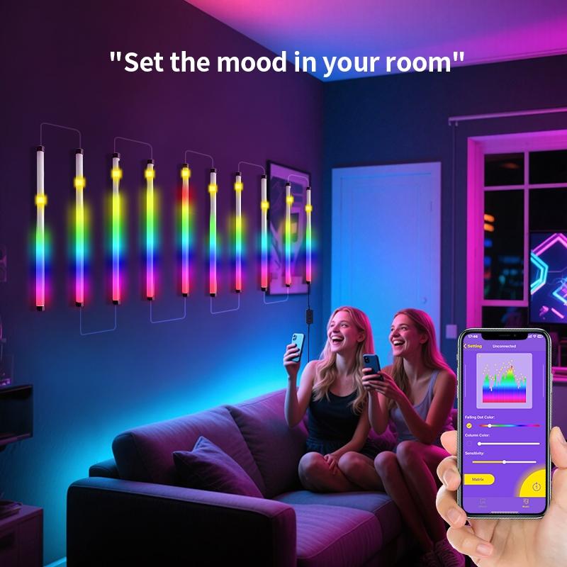 USB Smart RGB plus IC Music Sync LED Light, Seven-Color Sound-Responsive Atmosphere Lamp, Suitable for Living Rooms, Gaming Setups and Studios