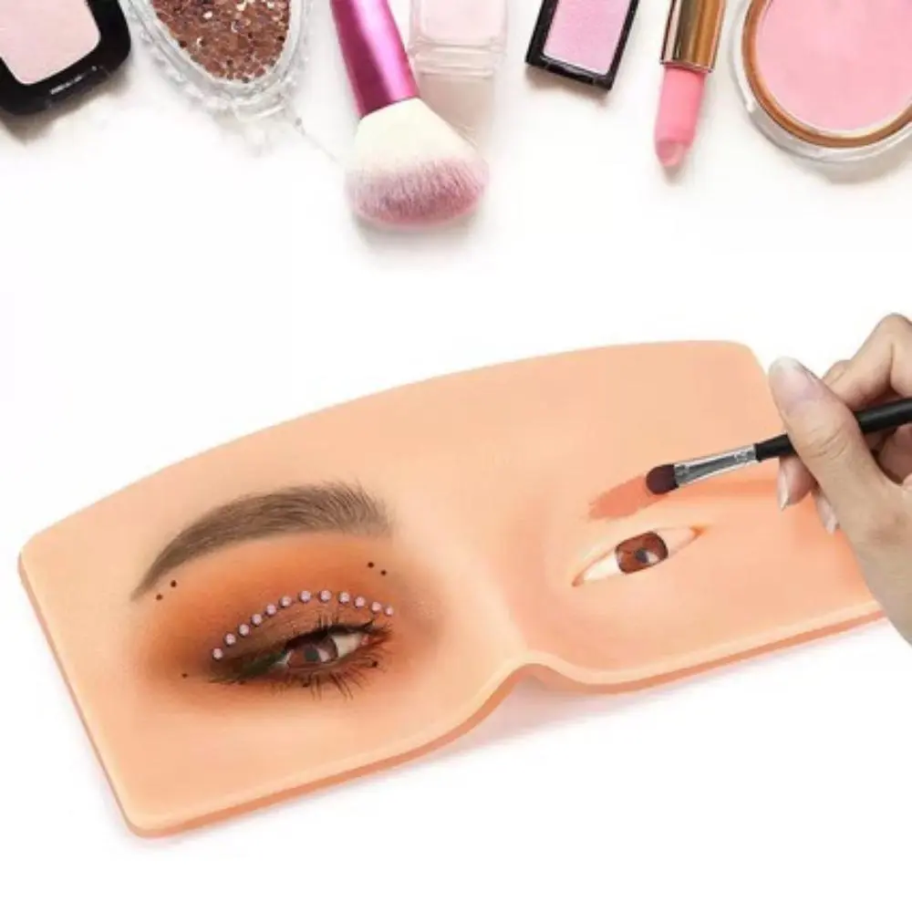 1PC Silicone Makeup Practice Face Board, Reusable Eye Makeup Practice Skin for Makeup Artists, Beginner Makeup Training Board