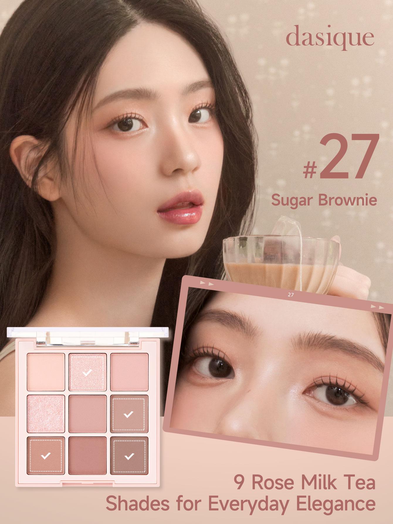 1Pc DASIQUE Rose Embossed Print Eyeshadow Palette, Makeup Palette – 9 Pigmented Shades in Rosy Pink, Warm Nude, Matte/Shimmer/Metallic Mix, Ultra-Blendable, Crease-Proof, Long-Wear, Flattering on Fair to Deep Skin, Ideal for Everyday Glam or Date Night
