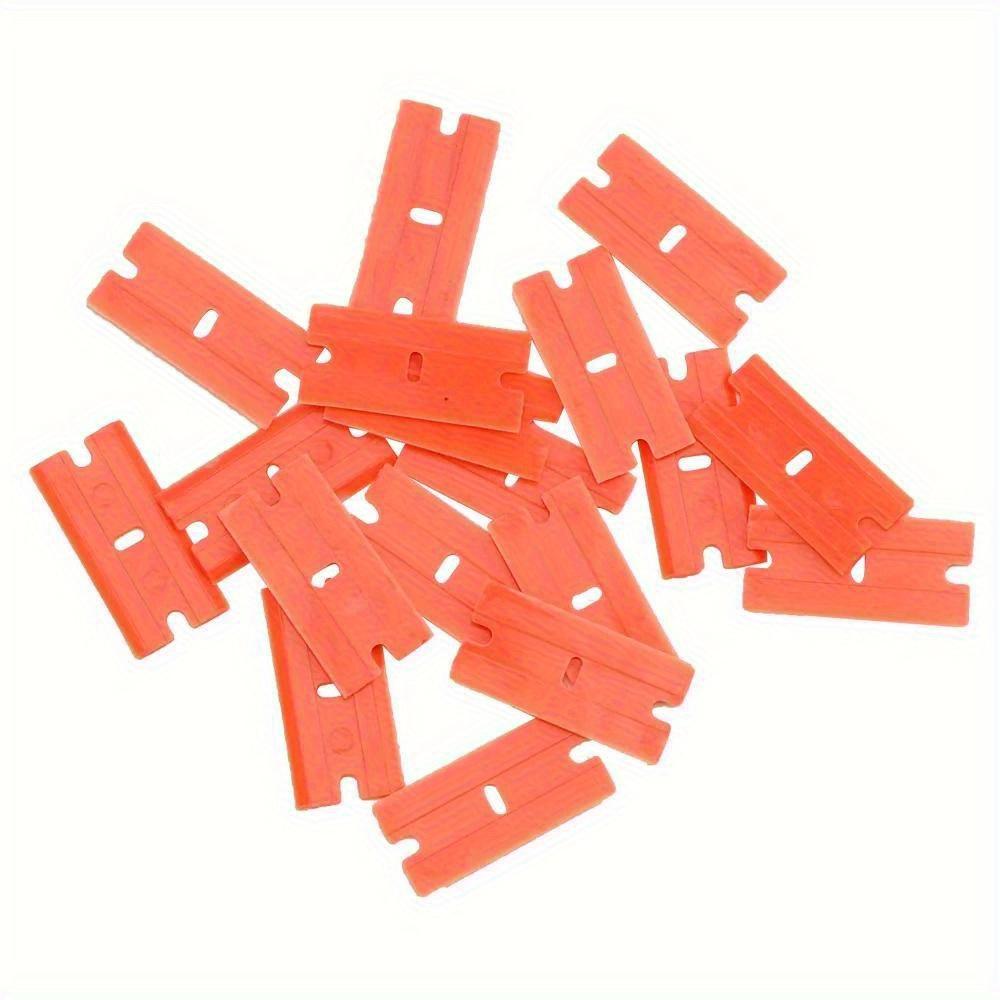 100pcs Multi-Purpose Plastic Razor Blades for Label Removal, Glue Residue Removal, Window Cleaning, and Car Wrap Sticker Removal