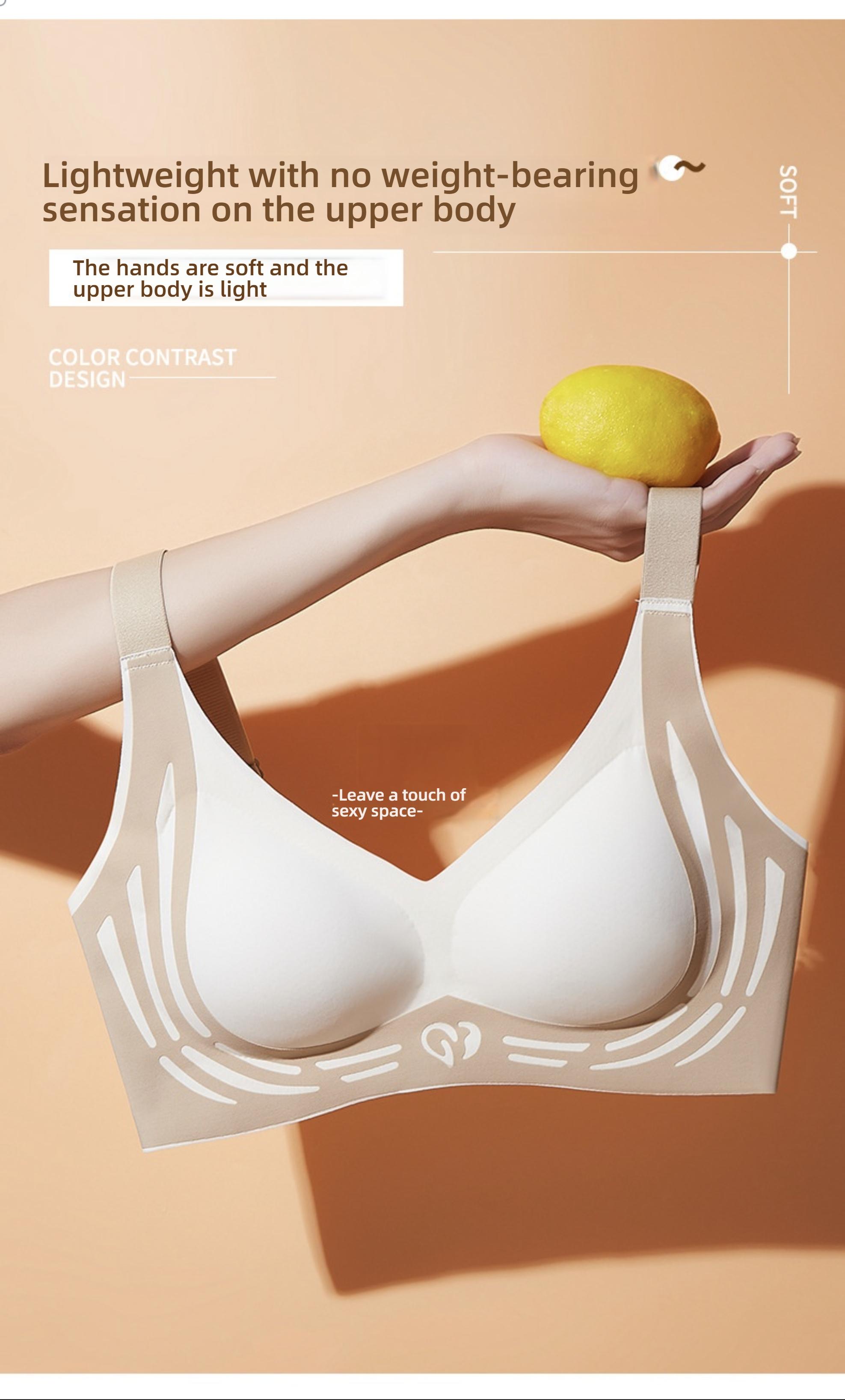 Women's Soft Support Bra, Small Chest Gathered Anti-Drop Running Shockproof Sports Fixed Cup Underwear, Comfortable Everyday Wear