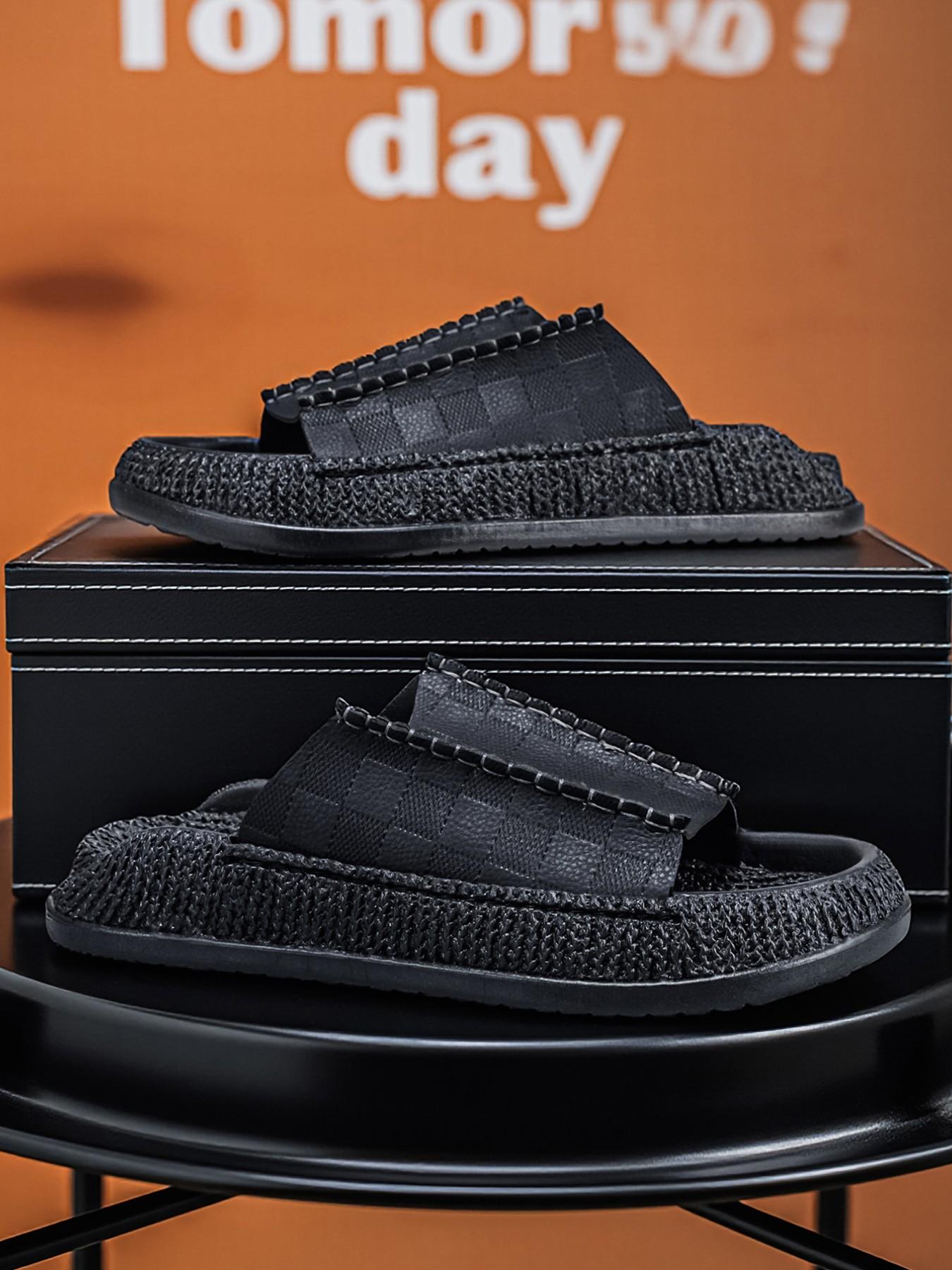 Summer Men's Sandals, Versatile Casual Slip-Ons, Soft Rubber Sole, Round Toe Design, Ideal for Beach & Driving, All-Season Comfort