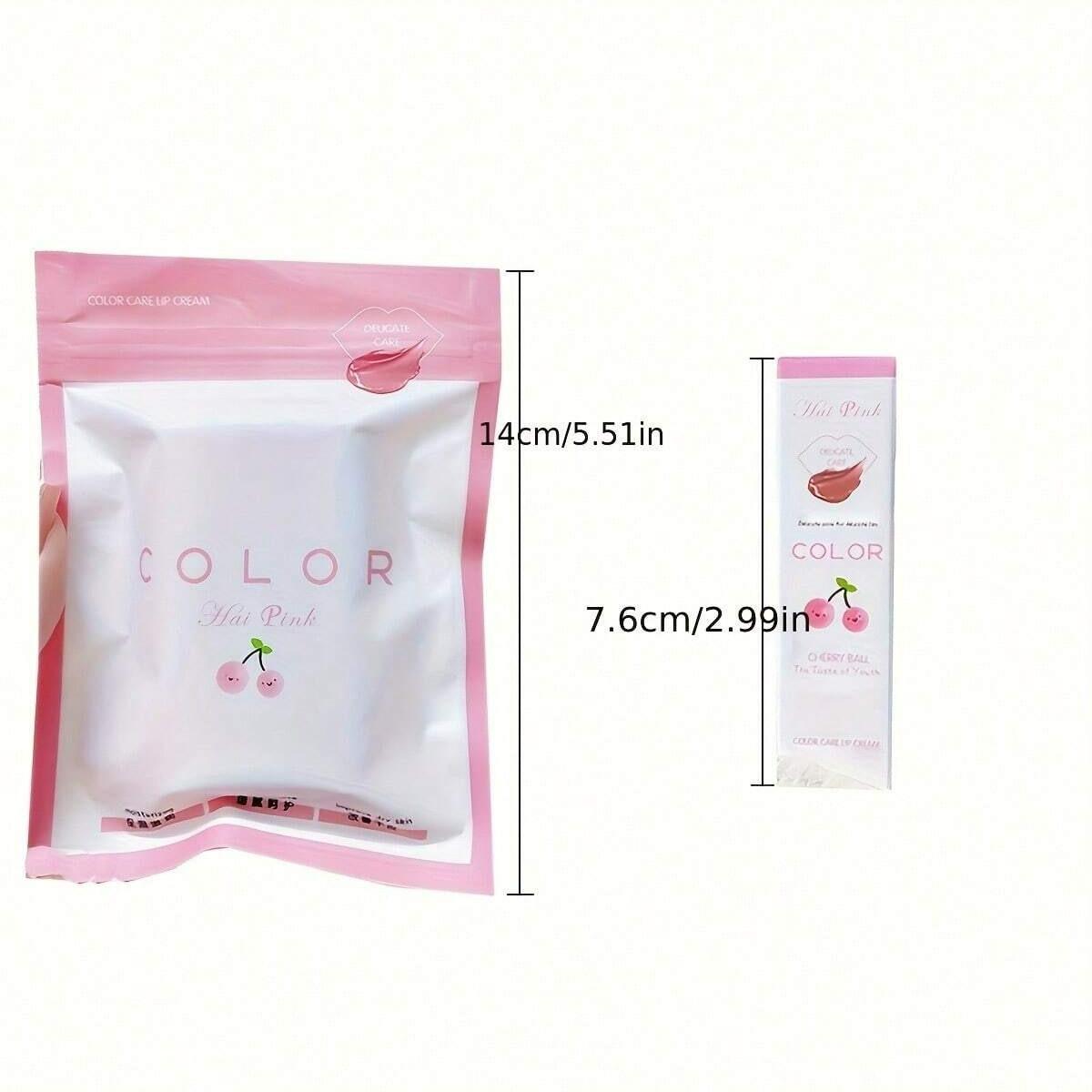 Cherry Color Lip Balm, Moisturizing and Anti-Crack, Lightweight Texture, Plant-Based Squalane, Suitable for All Skin Types, Adult Lip Care