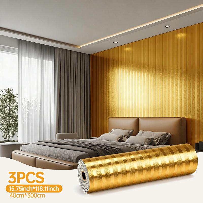 Three rolls of luxurious 3D mirror wall stickers, self-adhesive, easy to clean and removable. Suitable for bathrooms, sofa backdrops, kitchens, bedroom hallways, entryways, hotel décor, and other applications.