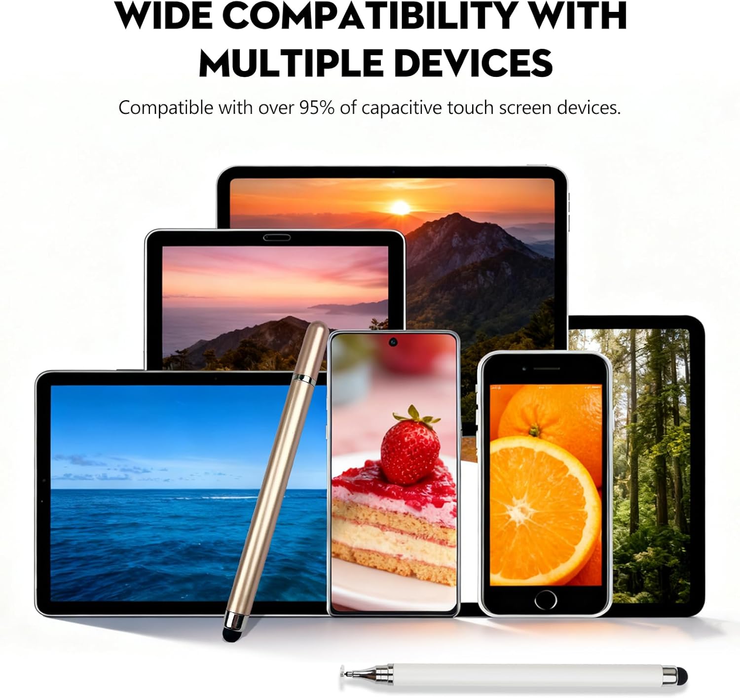 3-Pack Smooth Universal Stylus Pen Accessories for All Touchscreen Devices, 2-in-1 Precision Disc Tip Stylus Compatible with Android, iOS, Tablet, Smartphone – Perfect for Writing, Drawing