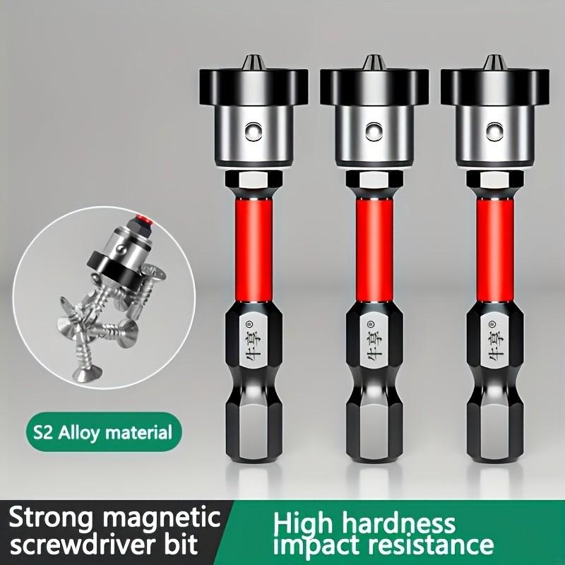 10Pcs PH2 Magnetic Positioning Screwdriver Bits Set, 50mm 1/4" Hex Shank Drywall Dimpler Bits, Heavy Duty Depth Stop Screwing Tools for Wood Decking & Flooring