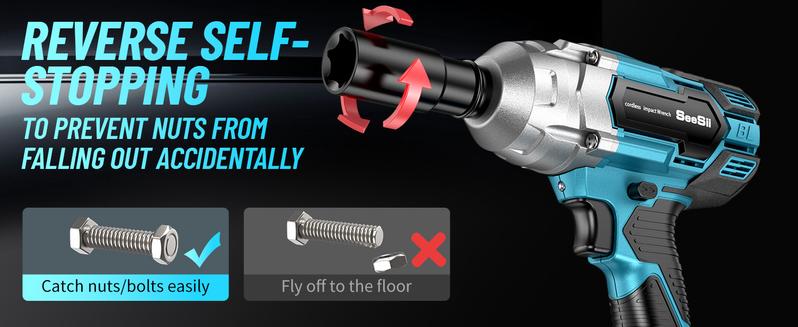 Seesii 3-in-1 Electric Brushless Impact Wrench, Cordless Pistola De Impacto with 2x4.0 Battery, 6 Sockets, 8 Drills, 6 Screws - Ideal for Car & Home,WH700 Black Friday Deals