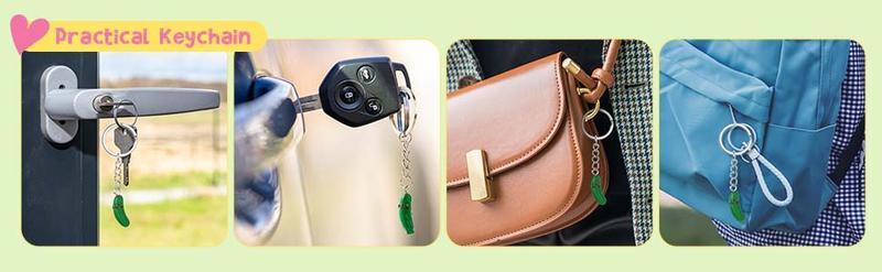 12 Sets Pickle Design Keychain Valentines Emotional Support Keychain for Office Classroom Exchange Gifts Party Favors with Positive Card Employee Appreciation Gift Encouragement Gift for Family Friends Inspirational Thank You Gift