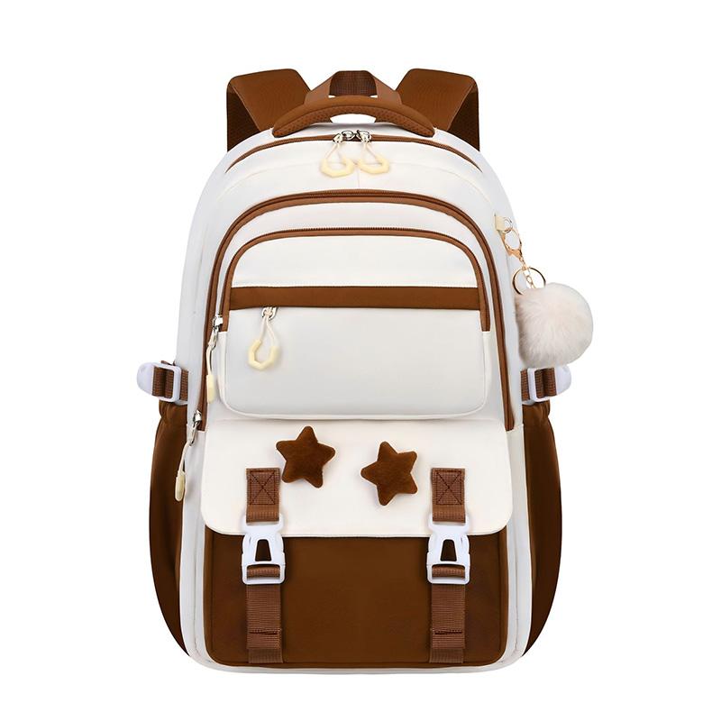 2026 Viral Coquette Kawaii Star Backpack for Elementary Teen Girls Large Capacity Water Resistant School Bookbag, Breathable Stress Relief Padded Back Support Student Laptop Backpack for Back To School Daily Travel OOTD