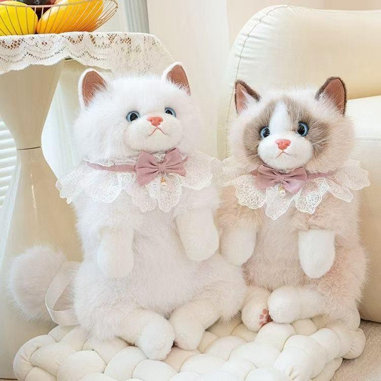 Realistic Cat Plush Toy, Cute Kitten Stuffed Animal, Soft Teddy Bear Doll, Perfect Gift for Kids Girls, Birthday Present