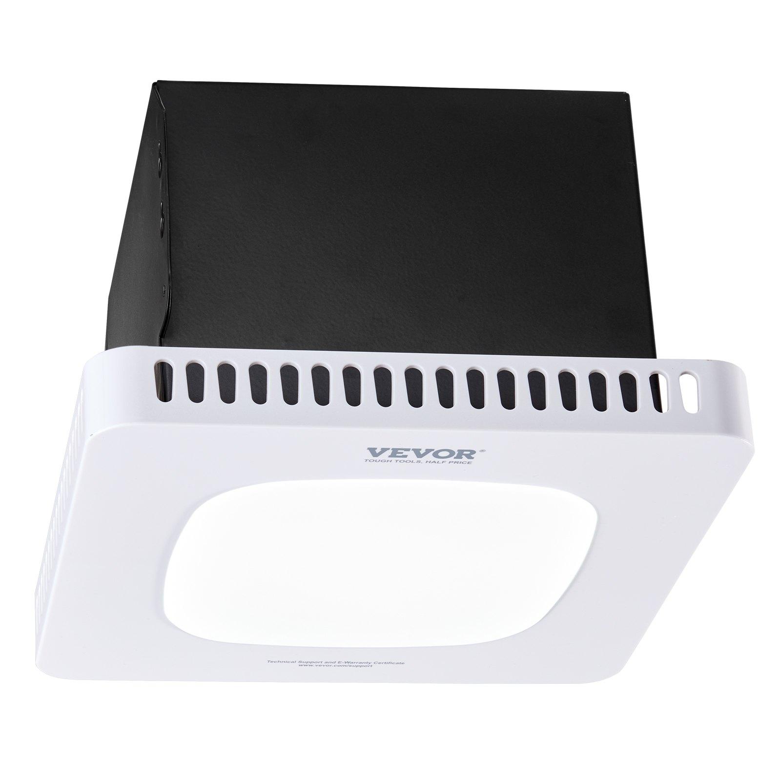 【Summerfinds】VEVOR Bathroom Exhaust Fan with LED Light, 130 CFM Bathroom Vent Three Gear Color Temp, 1.5 Sones Low-Noise, Premium AC Motor Ceiling Fan for Laundry Room, Storage Room, Home Ventilation, White