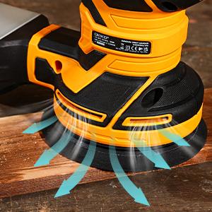 DEKOPRO Random Orbital Electric Sander with 16 Sandpapers, 14000RPM, 5-Inch, High Performance Dust Collection - For Woodworking