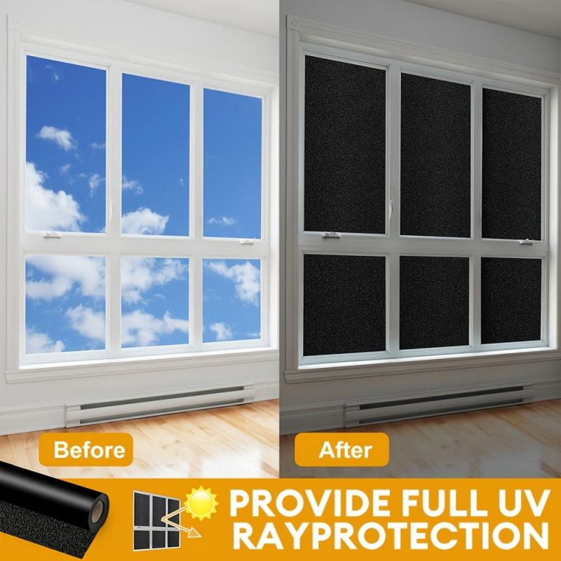 1 Roll Privacy Window Film, Frosted Glass Film, Protection, Heat Insulation, Anti-Glare, Static Cling, Removable Adhesive, Opaque Window Decoration, Suitable for Day And Night Protection, for Home, Office, Bathroom Window Stickers, Window Privacy Films