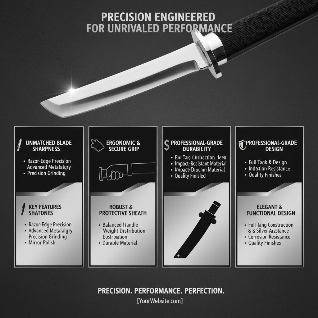 1/2 set of professional kitchen knives, Special kitchen knives with multi-functional features, Japanese-style kitchen knives with straight and fixed blades, Stainless steel, Japanese chef knives, fruit knives, Cutting