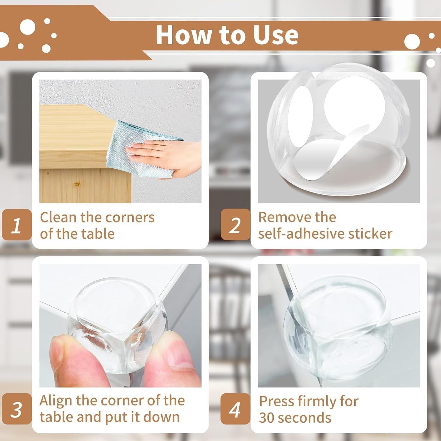 Baby Safety Corner Protectors Set, Transparent Furniture Corners Guards, Soft Table Edge Covers, Prevent Sharp Edges, Childproof Home Decor