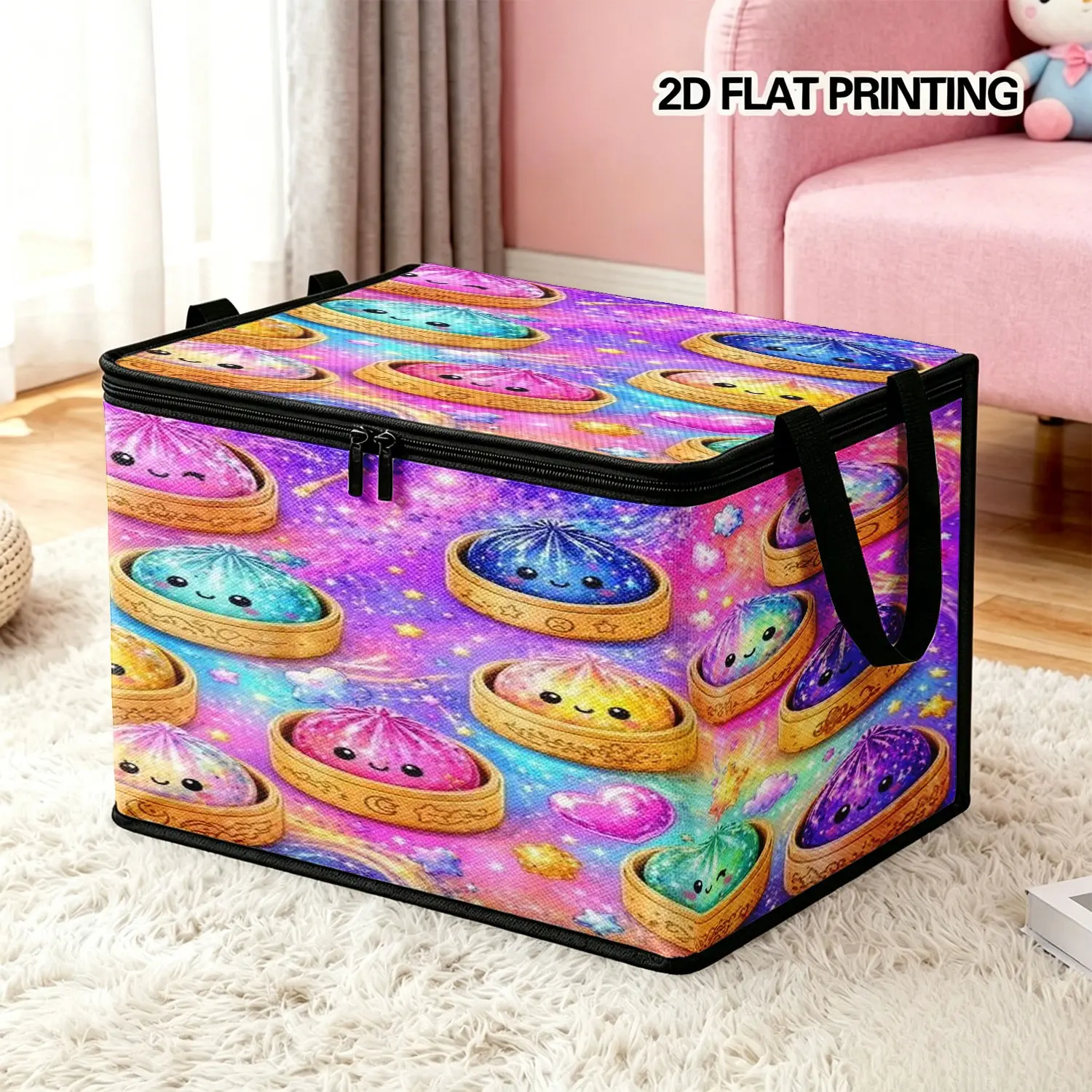 Cute Pattern Foldable Storage Basket, Multi-Functional Organizer, Foldable Storage Containers, Perfect Gift for Travel, Clothing, Bedding, Moving Solutions, Multiple Sizes Available