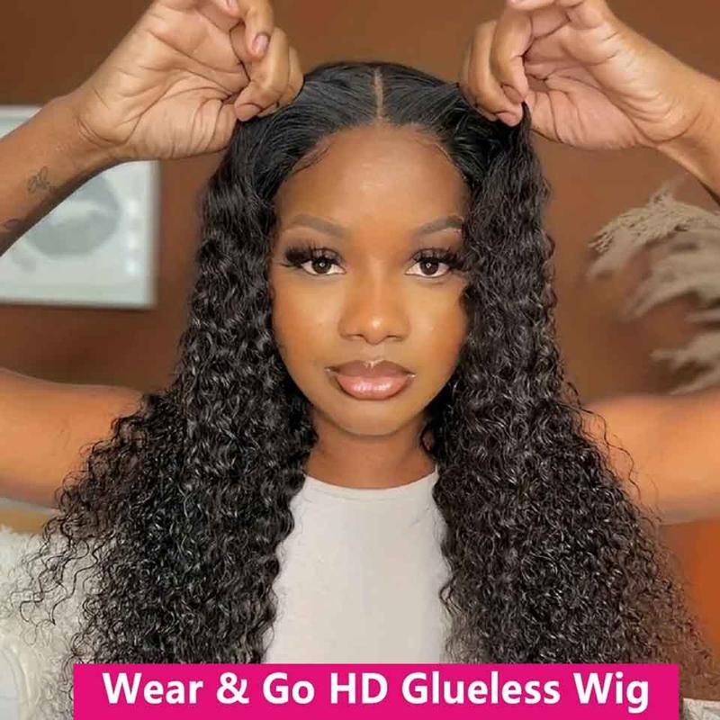 Bling Hair 12-36 Inches Length Deep Wave 6x4 Glueless Wigs Human Remy Hair 180% Density Curly Pre-Plucked 5x5 Lace Closure Wig for Black Women Natural Black Color Wig Bling Hair 12-36 Inches Length Deep Wave 6x4 Glueless Wigs Human Remy Hair 180% Density Curly Pre-Plucked 5x5 Lace Closure Wig for Black Women Natural Black Color Wig