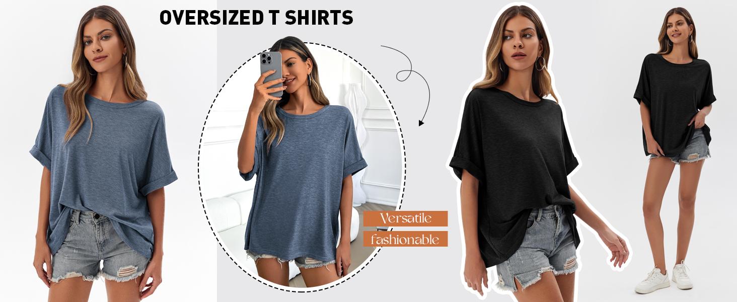 Cicy Bell Women‘s Oversized T-Shirt Summer Casual Short Sleeve Loose Tee Tops