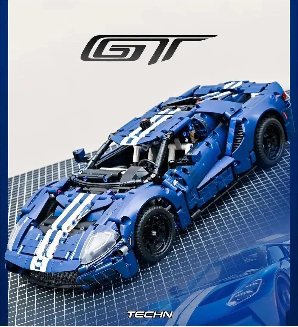Technical 1468PCS Mechanical Group 2022 Blue GT Race Car 42154 Model ...