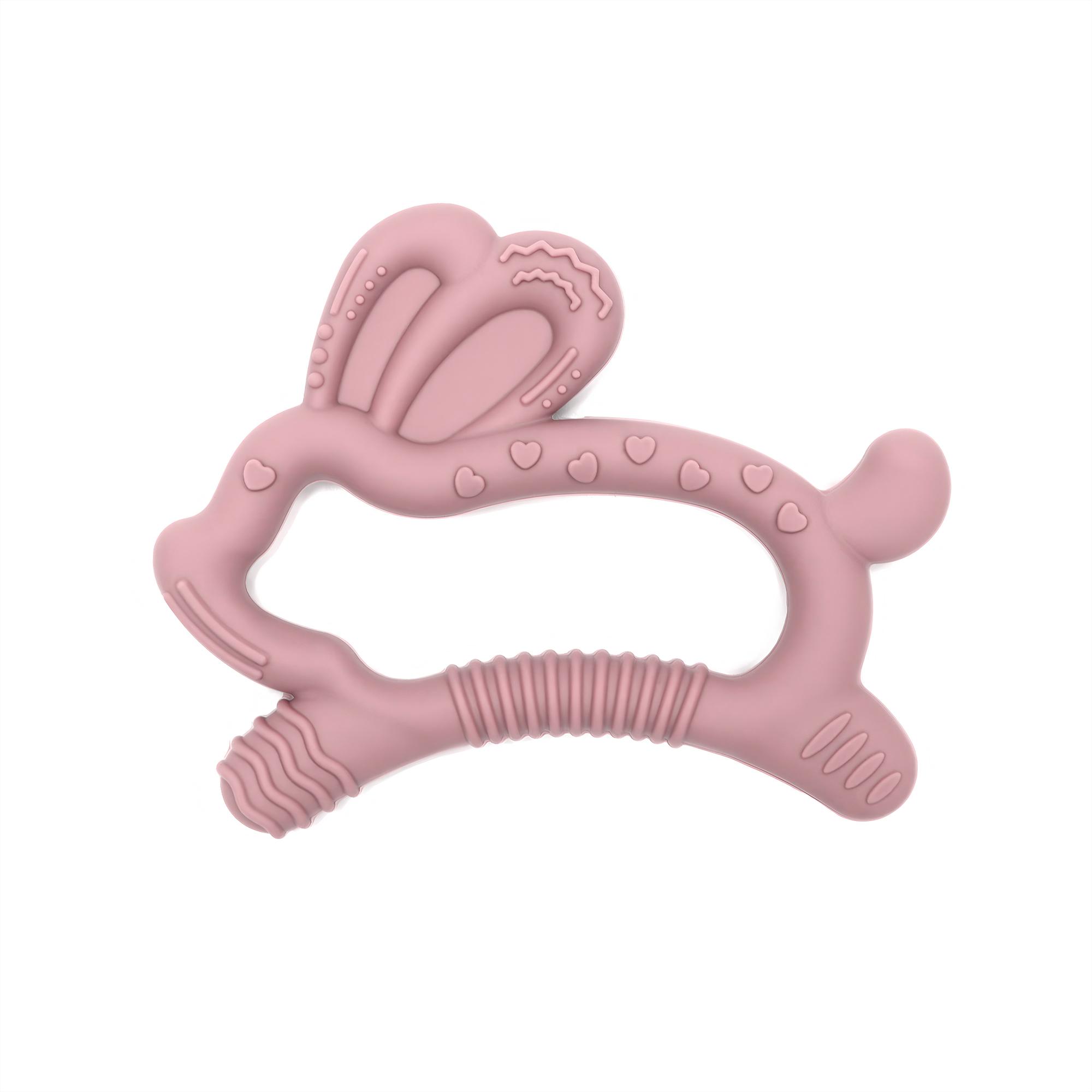 Baby Teething Toy, Easy to Grip Rabbit Silicone Teether, Comfortable & Safe Design, Perfect for Soothing Baby Gums