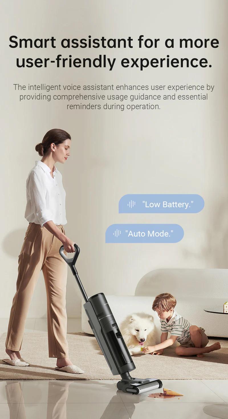 DREAME H12S Vacuum Mop, Wet Dry Vacuum Cleaner, Cordless Vacuum Mop All in One for Hard Floors, Edge Cleaning with Dirt Detection, Hot Air Drying, Smart Floor Cleaner Great for Sticky Messes on Multi-Surfaces