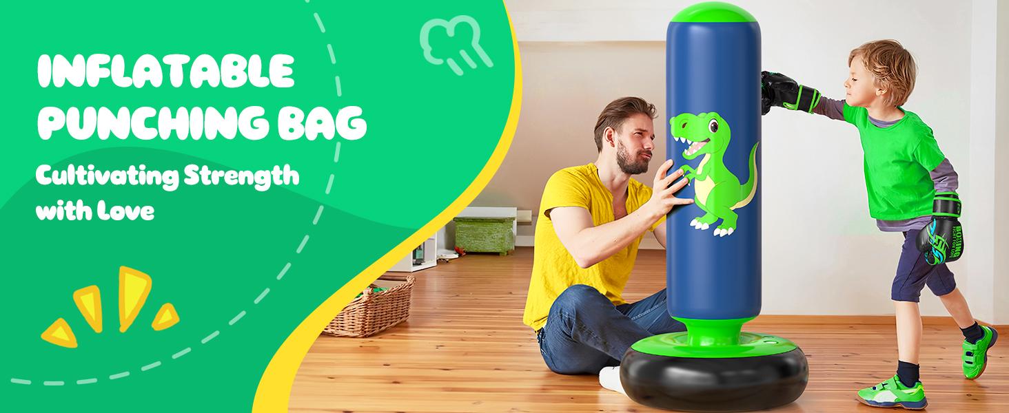 48 Inch Stable Inflatable Punching Bag and Inflatable Snow Sled