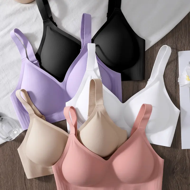 Women's Jelly Bras, Seamless Lift Bra, Wireless Push Up, No Underwire, Full Coverage, Comfortable, Supportive, Fitness Bralette, Sports T-Shirt Bra