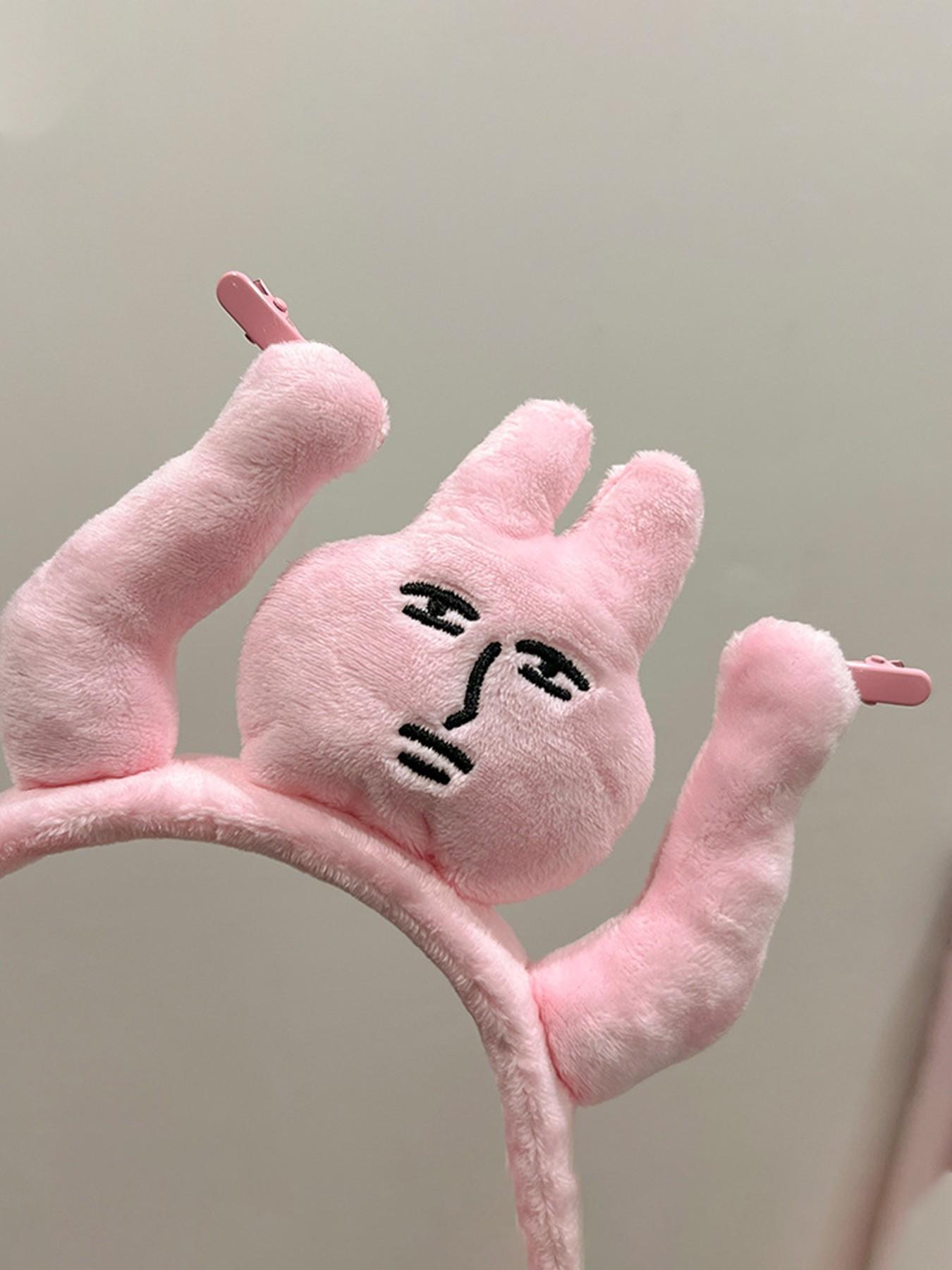 Women's Cute Cartoon Mouse Rabbit Plush Hairband, Fun Halloween Makeup Prop, Adorable Party and Holiday Costume Headwear, Party Accessory