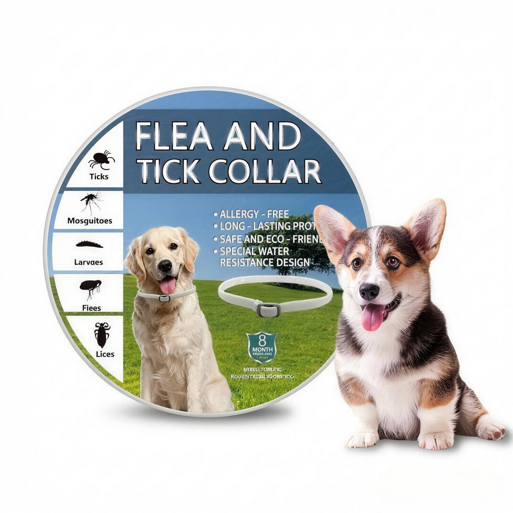Pet Flea & Tick Collar, Mosquito Repellent for Cats & Dogs, Essential Oil Infused, Natural Pest Control, Comfortable Wear