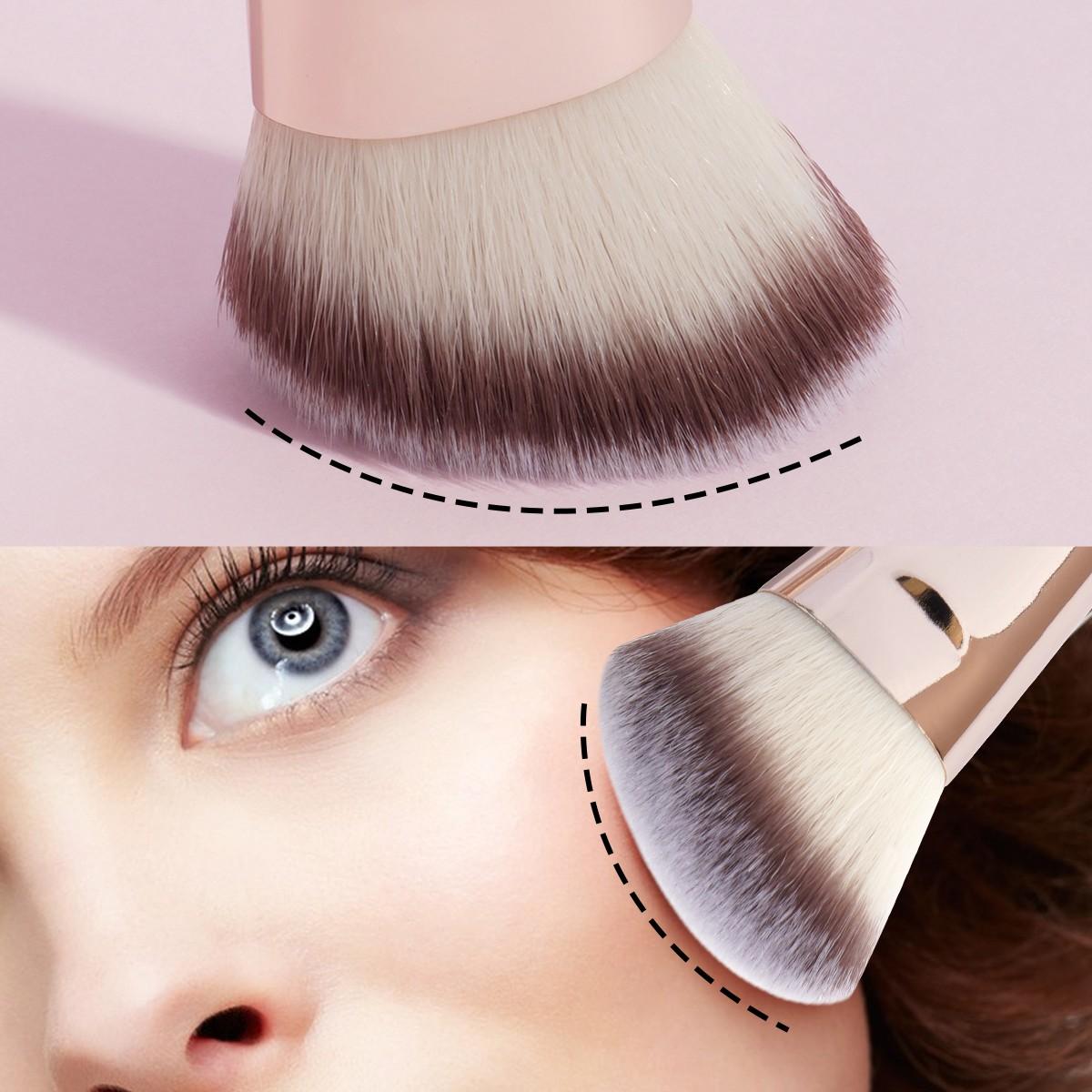 Maange 6-Piece Makeup Brush Set, Makeup Brushes Set, Makeup Tools Set, Foundation Brush, Blush Brush, Loose Powder Brush, Eyeshadow Brush, Concealer Brush, Ideal for Home and Travel