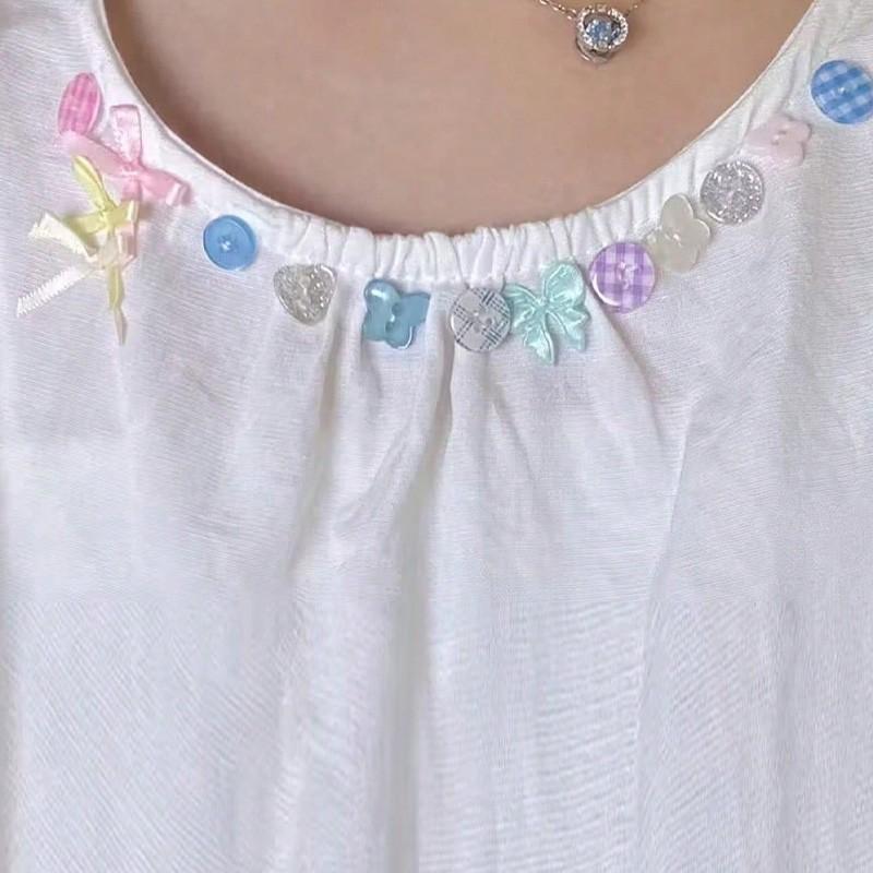 Colorful Plastic Buttons, Handmade Decorative Buttons, Sewing Accessories, Flat Embroidery Craft Buttons, Fashion Clothing Parts, DIY Projects