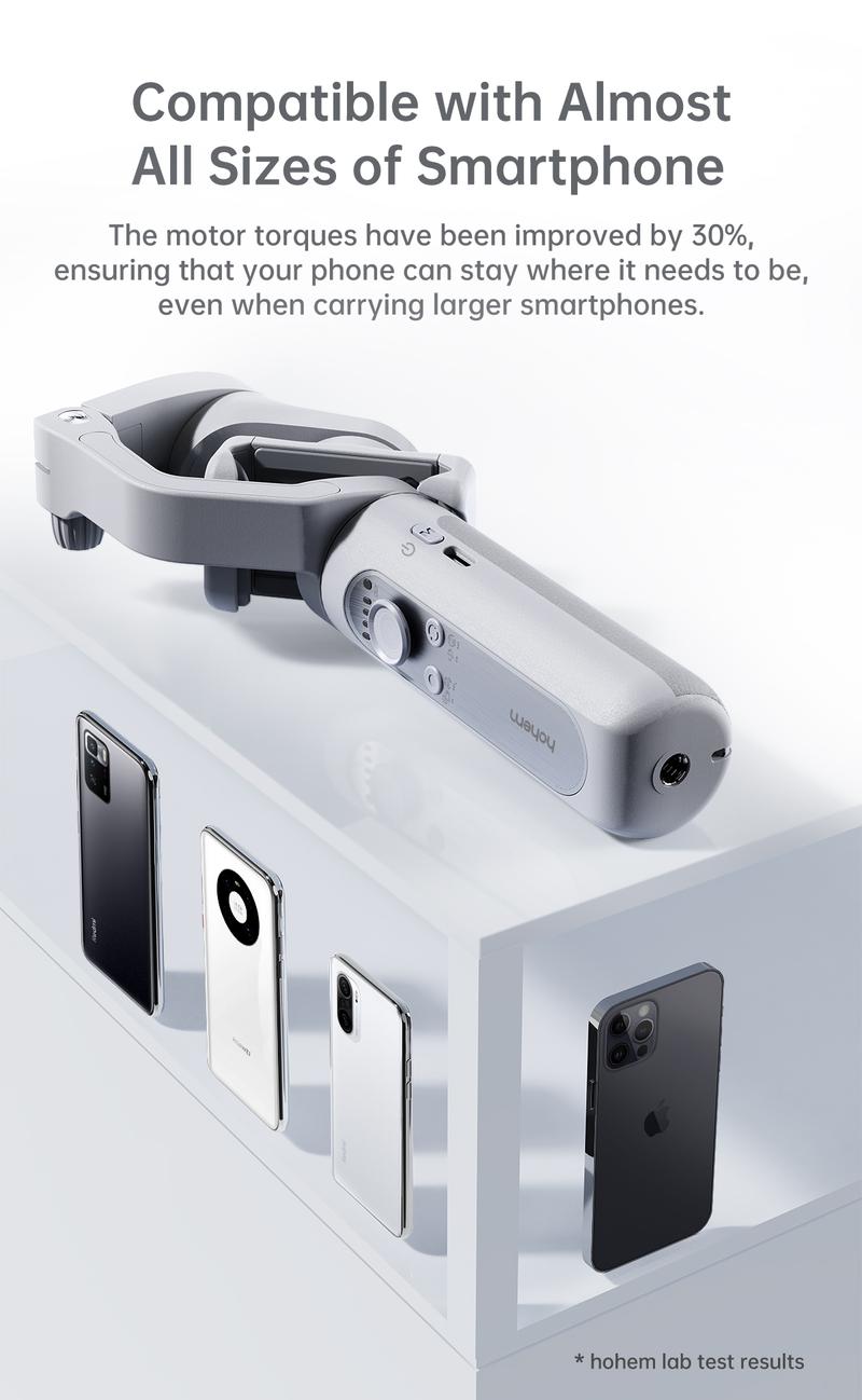 Hohem iSteady XE Kit Gimbal Stabilizer for Smartphone, 3-Axis Gimbal for iPhone 17 series & Android with Magnetic Adjustable Fill Light, Portable & Foldable Stabilizer for Video Recording