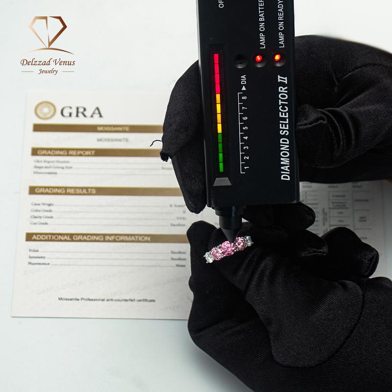 Delzzad 2ct S925 Heart Cut VVS Synthetic Moissanite Sparkling Love Promise/Tiara/Cluster Roses Ring Wedding Anniversary Valentine's Day Gift For Women