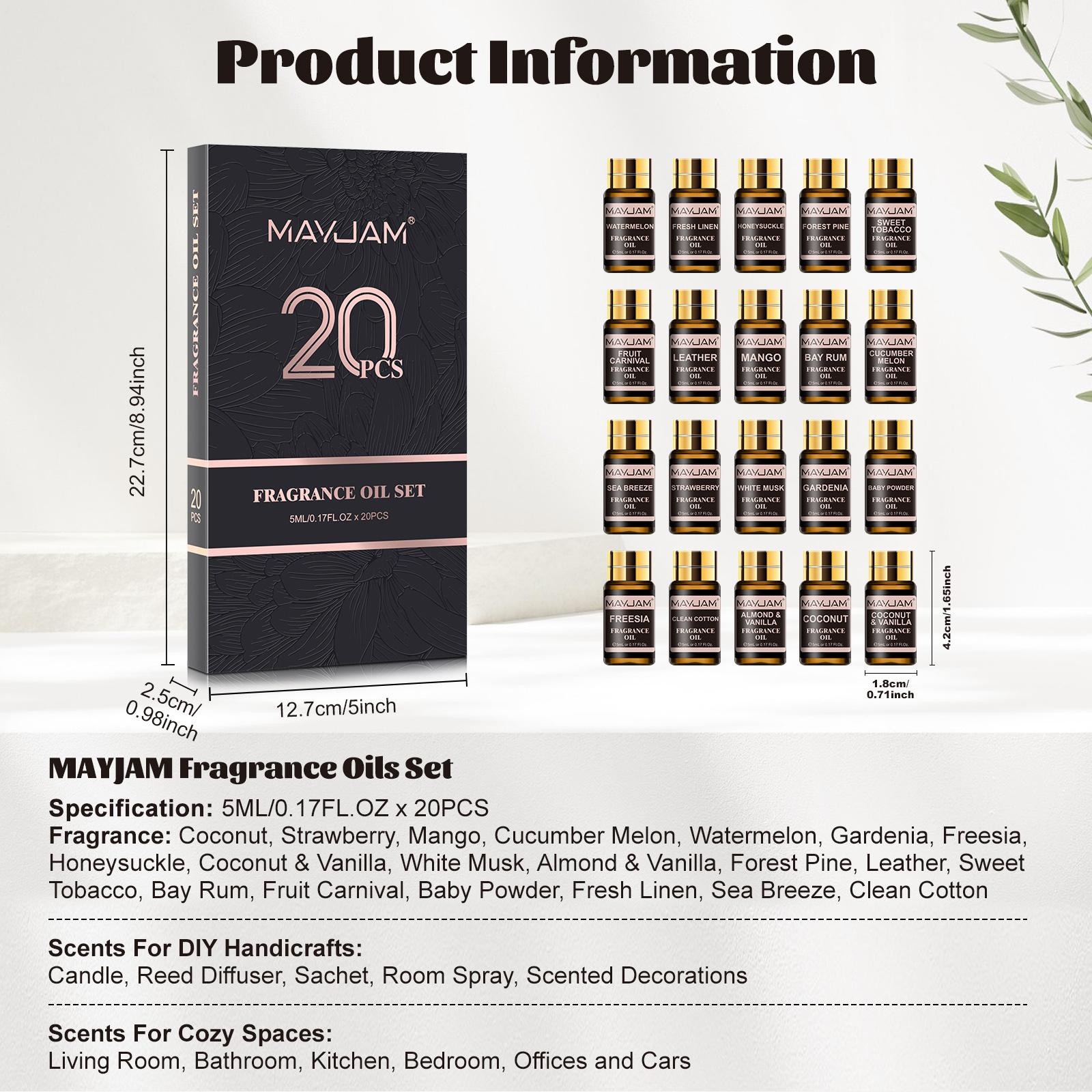 20 Bottle Aromatherapy Essential Oil Gift Set, Aromatherapy Oils, Aroma Diffuser Oil, Long-Lasting Scent Home Fragrance, Perfect for Soap Candle Making, Ideal Gift Choice