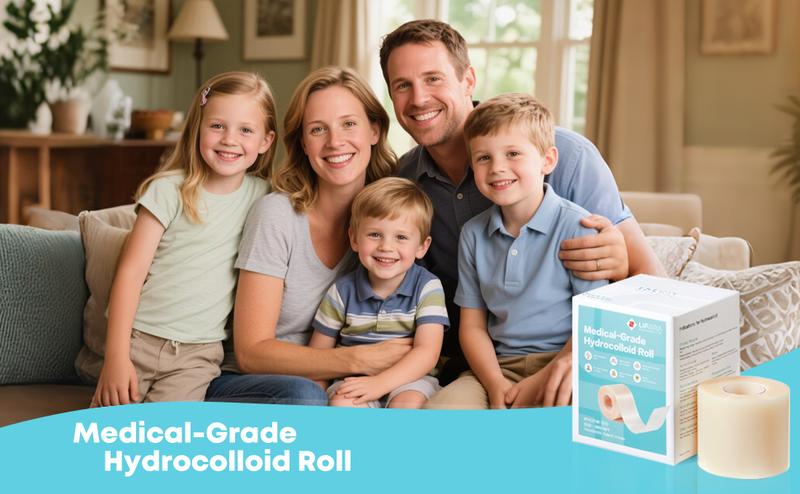 LIFARA Hydrocolloid Roll for Wound Care - Cut-to-Size, Extra Large Hydrocolloid Patch Bandages with Self-Adhesive, Ultra Absorbent, Flexible & Waterproof, First Aid Kit Essential (2in*16ft, 11.8mil/ 0.3mm Thickness))