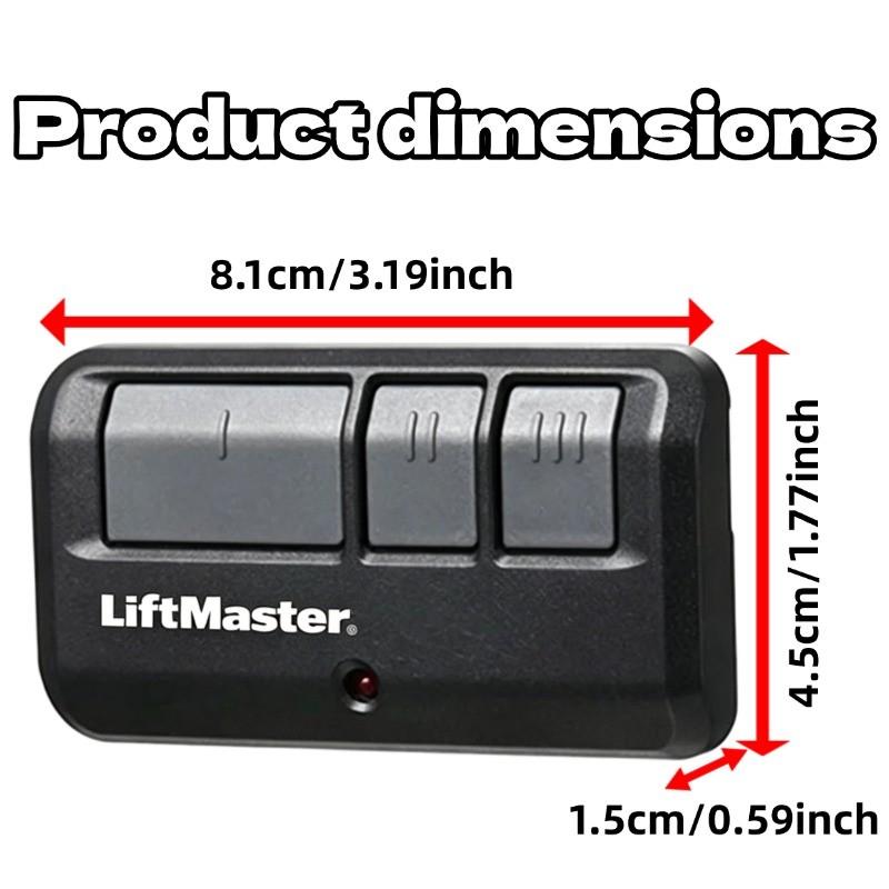 Liftmaster 893max Universal Garage Door Remote, Multi-Frequency (310/315/390MHz), Keychain with Sunshade Clip, Compatible with Myq & Security+ 2.0