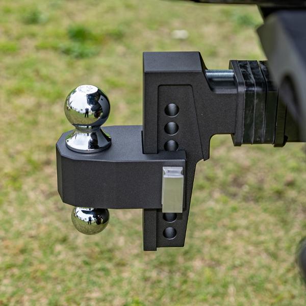 VNN Adjustable Drop Hitch, Dual-Ball(2'', 2-5/16'') Adjustable Hitch, Fits 2-Inch Receiver, 6-10 Inch Drop Hitch, 15,000 LBS GTW-Truck Trailer Hitch, Heavy Duty Solid Ball Mount, Black