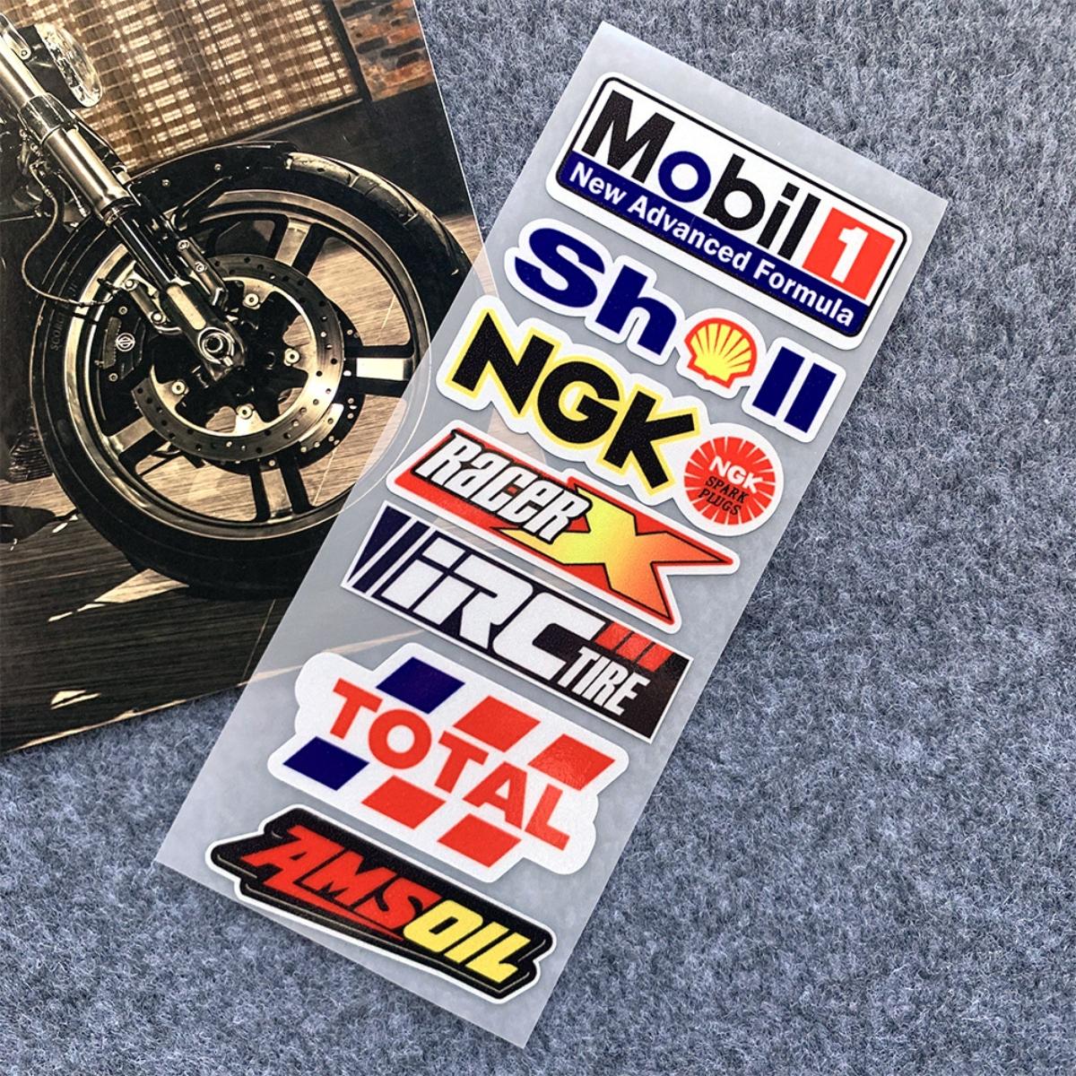 Waterproof Sun Protection Car Sticker, Reflective Motorcycle Helmet Decoration, Scratch Cover Repair Sticker, Durable Auto Decal