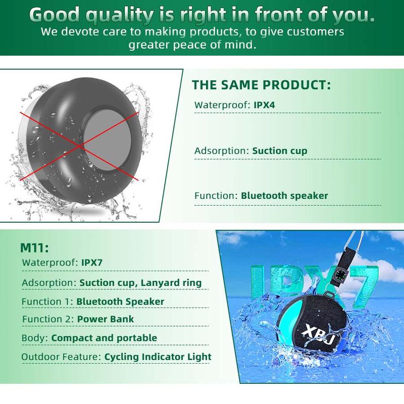 XBJ Mini Outdoor Bluetooth  Speaker With LED Lights X7 Waterproof with a compass and emergency charging function, Hands-Free Speakerphone Portable  -  Outdoor Ideal Gift for  Travel Audio Subwoofer Speakers Birthday Gift Christmas Gift