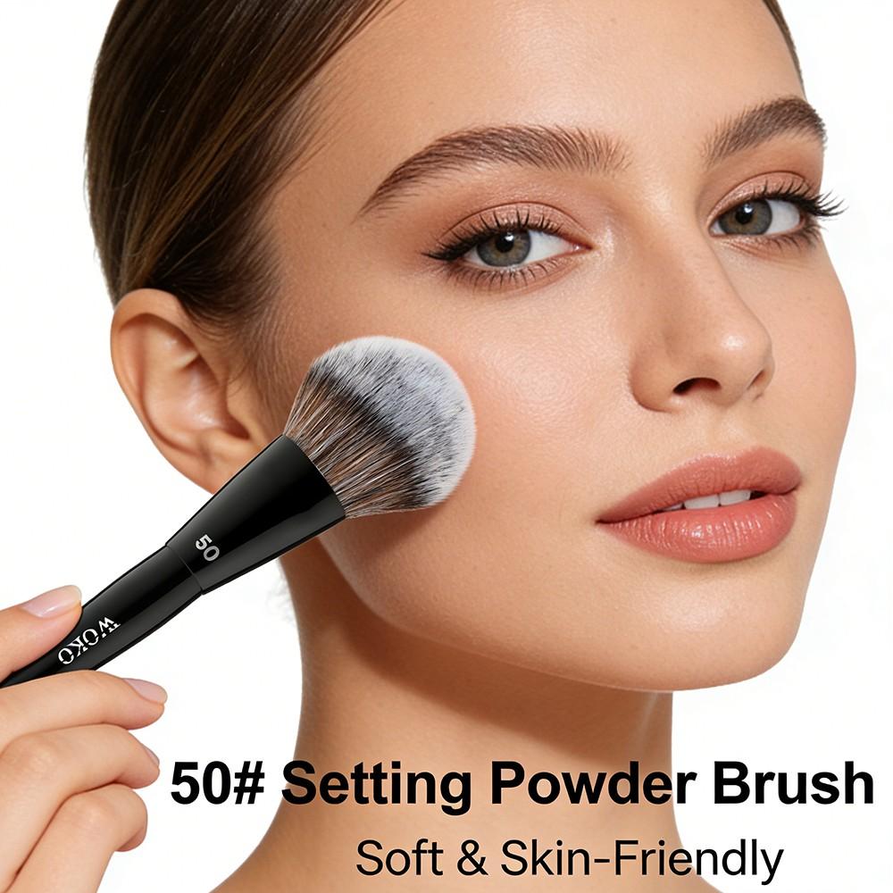 50# Powder Brush Peach Heart Contour Sculpting, Synthetic Hair Face Bronzer, Blush Setting Makeup Tool, Essential Beauty Accessory