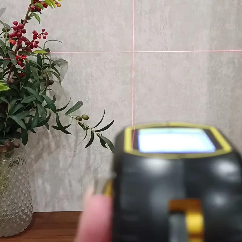 3 in 1 laser tape measure 40M infrared laser rangefinder intelligent ruler Tool，130 feet/40 meters laser distance gauge displayed on backlit LCD screen, with 16 feet/5 meters automatic locking measuring tape | feet/inches/fraction/M/millimeters Home