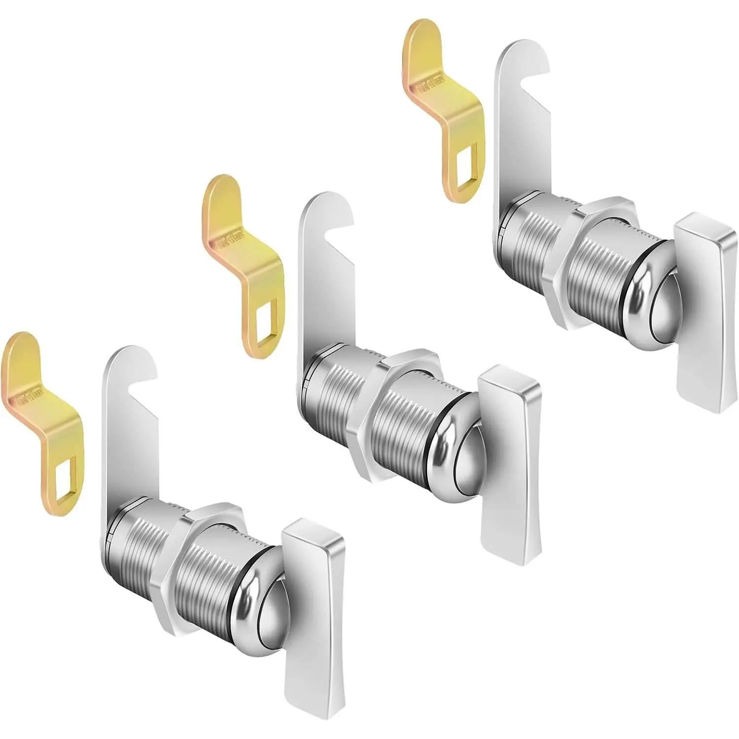 3Pcs 1-3/8" Thumb Cam Locks Keyless Thumb Operated RV Locks for Storage Door Compartment Door