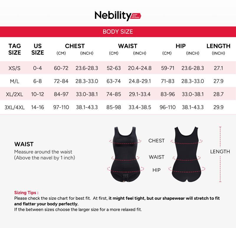 Nebility Women's Bodysuit Minimalist Seamless Shapewear, Basic Comfortable Womenswear for Daily Wear